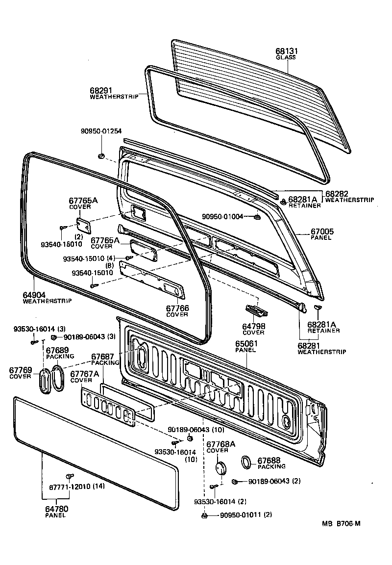 67006-90A00 PANEL SUB-ASSY, BACK DOOR product image