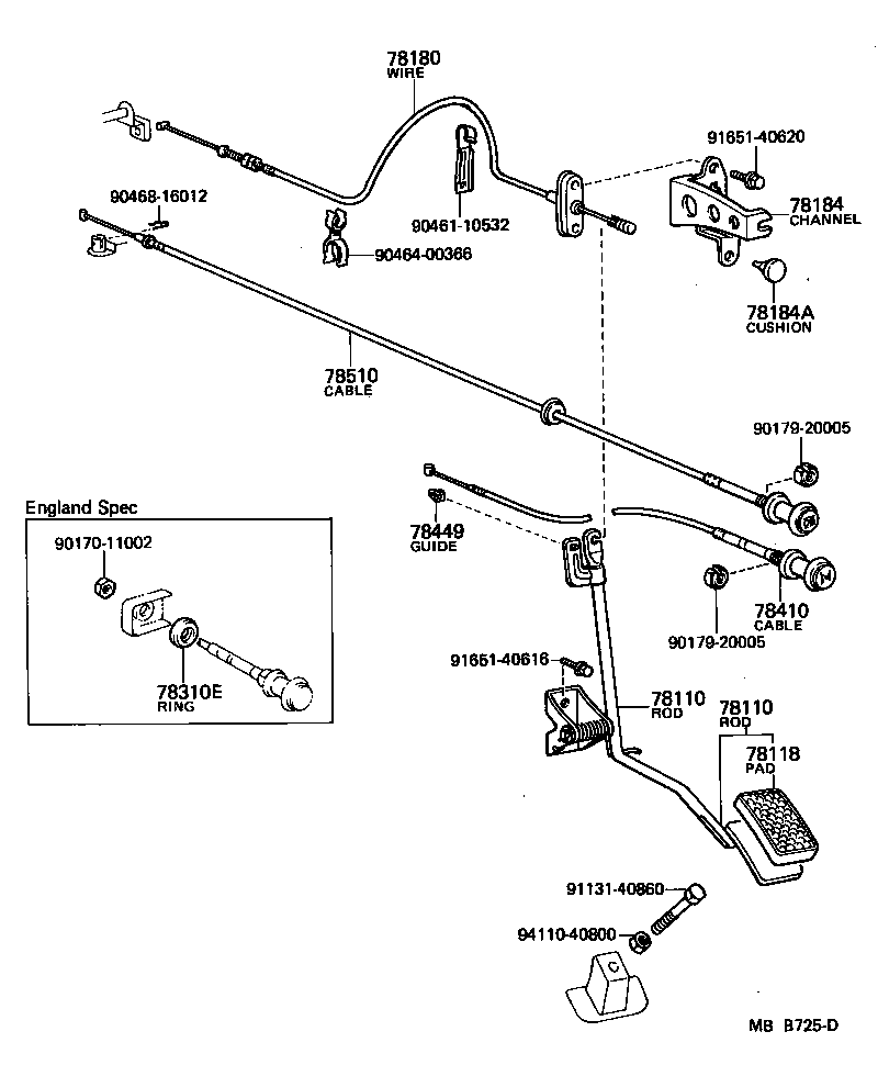 90508-26046 SPRING (FOR ACCELERATOR PEDAL ROD) product image