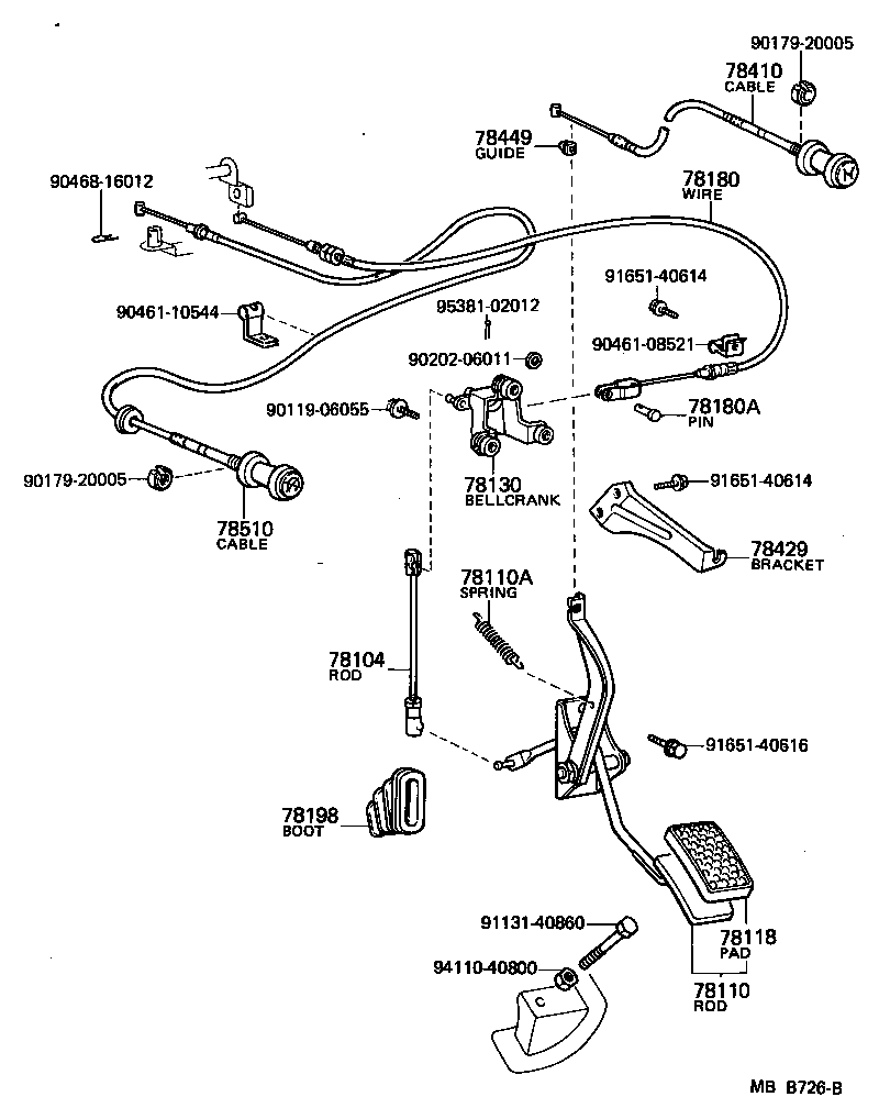 90508-26046 SPRING (FOR ACCELERATOR PEDAL ROD) product image