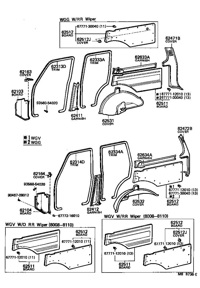 Toyota 62333-90A00-16 TRIM, REAR DOOR OPENING, RH