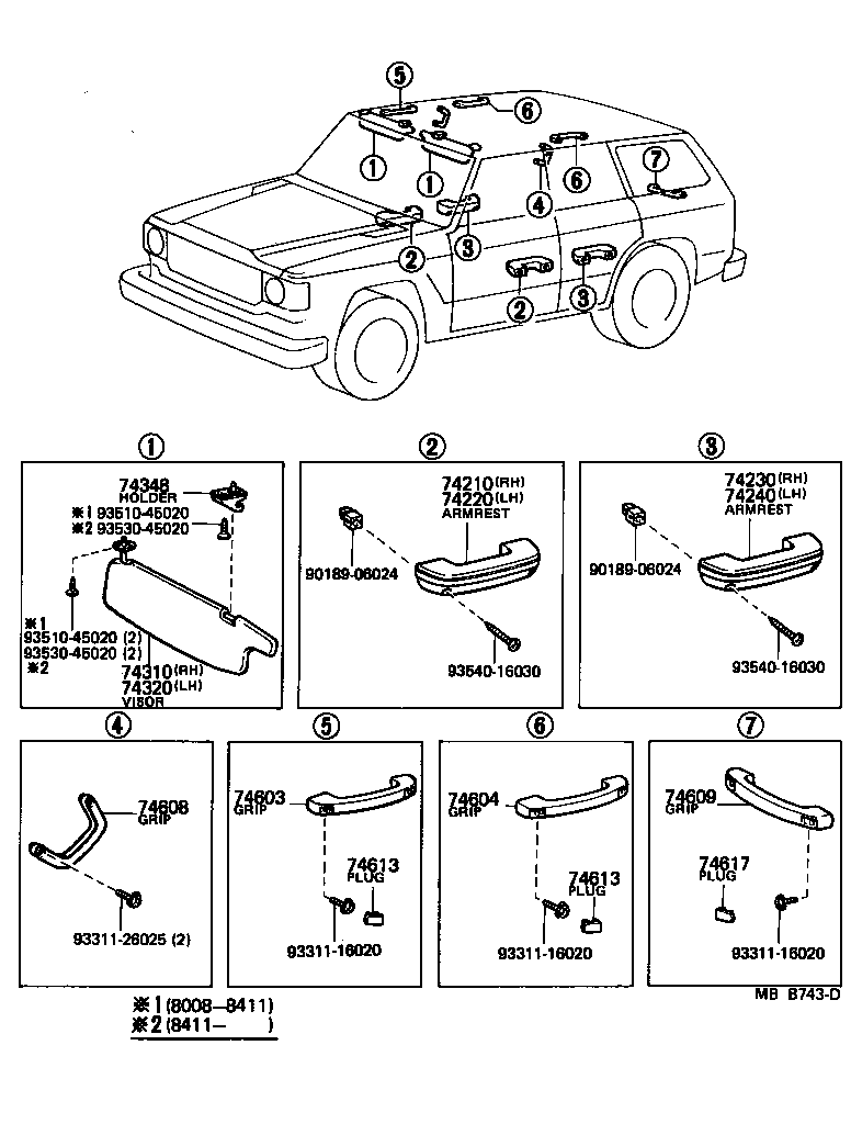 74620-90A00 GRIP SUB-ASSY, REAR DOOR ASSIST product image