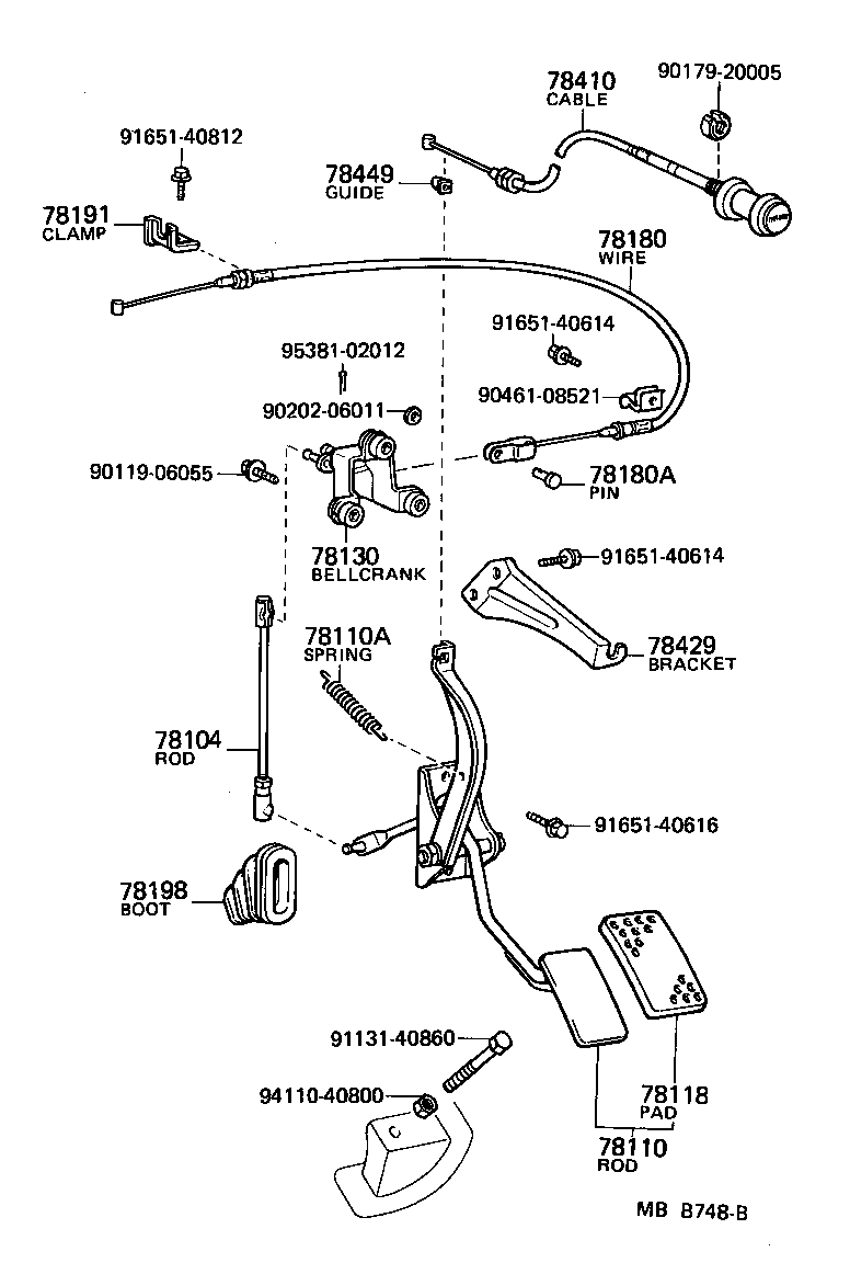 Toyota 78104-90A01 ROD SUB-ASSY, ACCELERATOR CONNECTING, NO.2