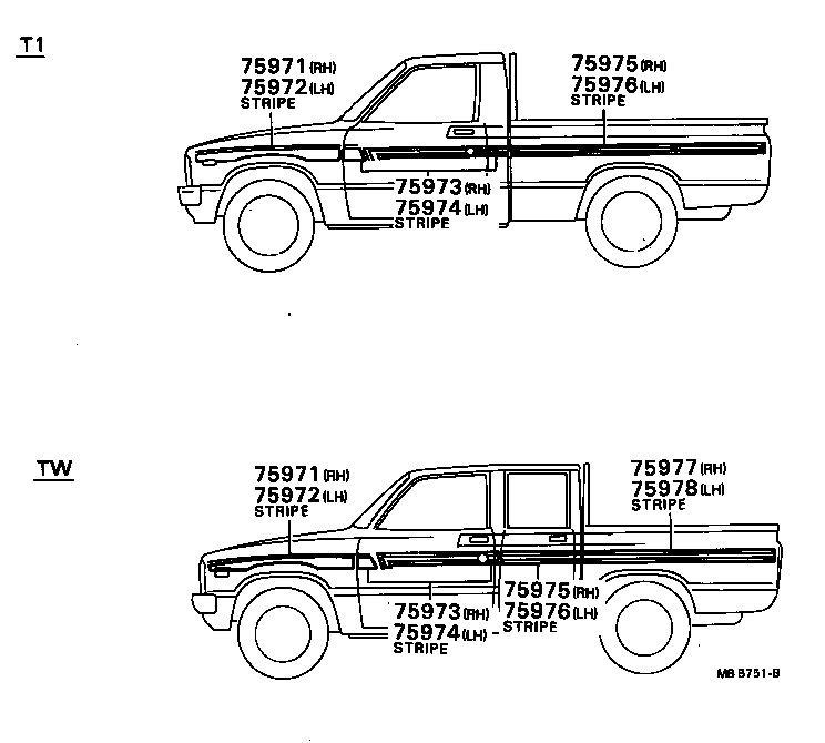 75988-95110 STRIPE, SIDE, LH UPR product image