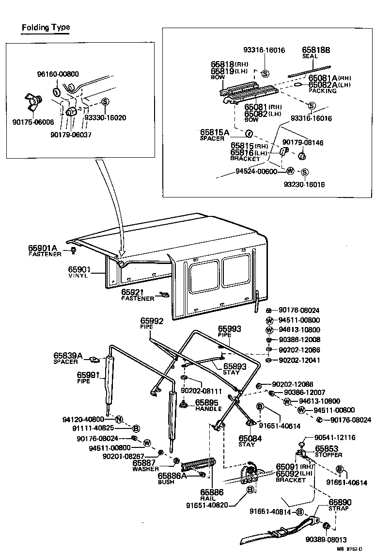 65801-90800 BOW SUB-ASSY, FRONT SIDE TOP, RH product image