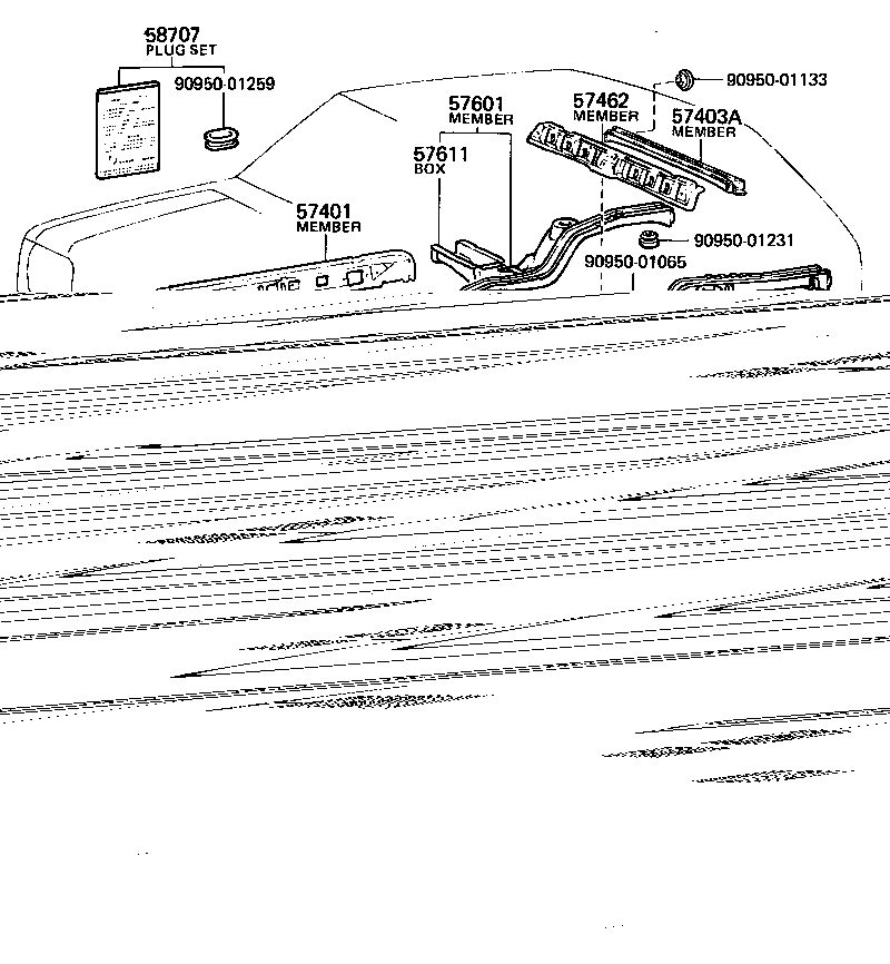 Toyota 57462-10020 MEMBER, CENTER FLOOR CROSS, NO.2