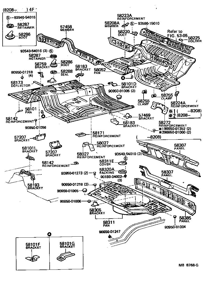 Toyota 58183-10031 BRACKET, FRONT SEAT MOUNTING, INNER