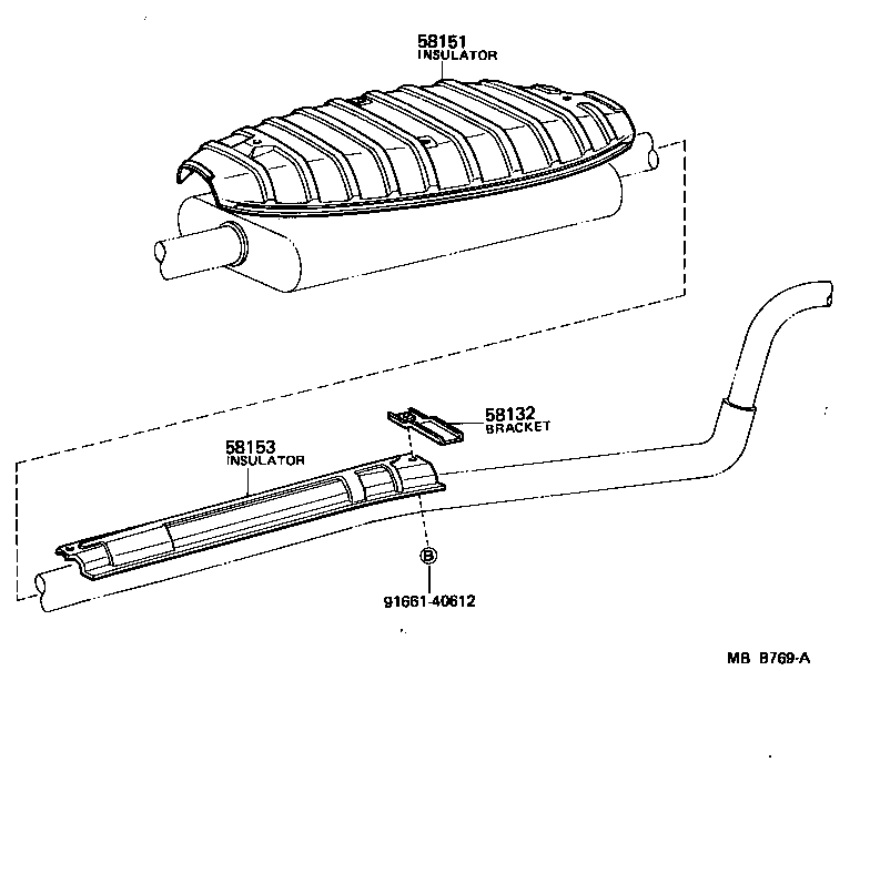 Toyota 58132-12030 BRACKET, FRONT FLOOR HEAT INSULATOR, NO.2