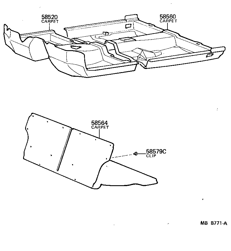 Toyota 58510-10461-06 CARPET ASSY, FRONT FLOOR