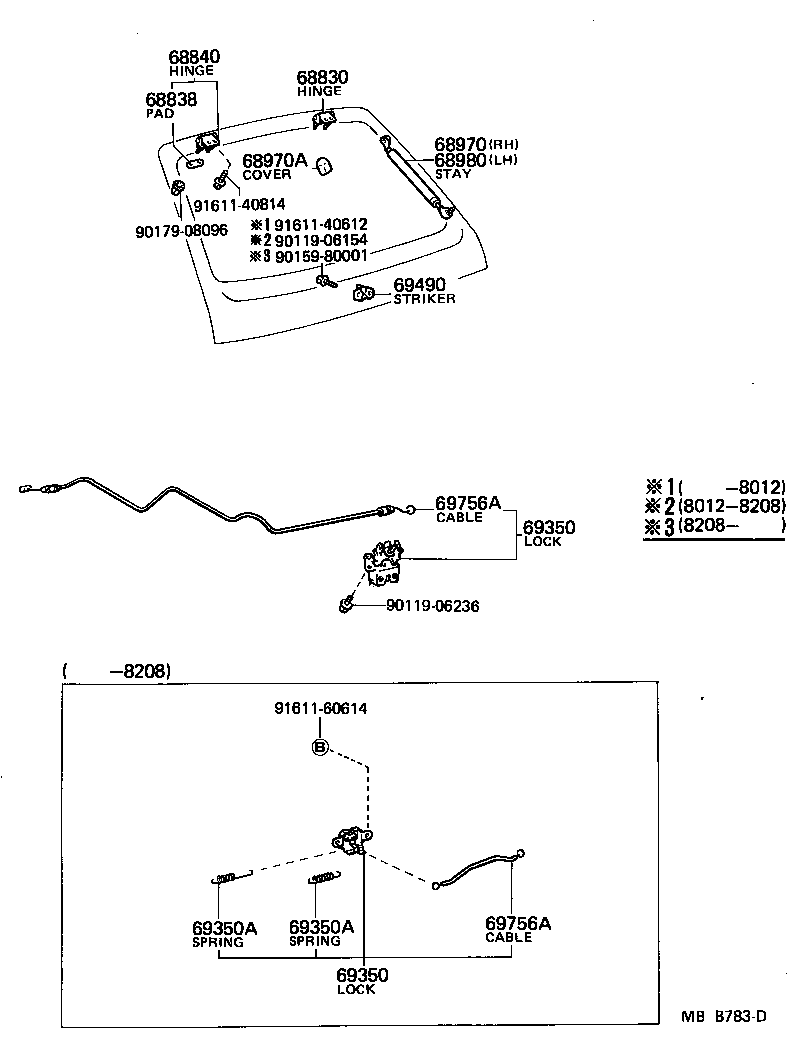 Toyota 68801-10011 HINGE ASSY, BACK DOOR, RH