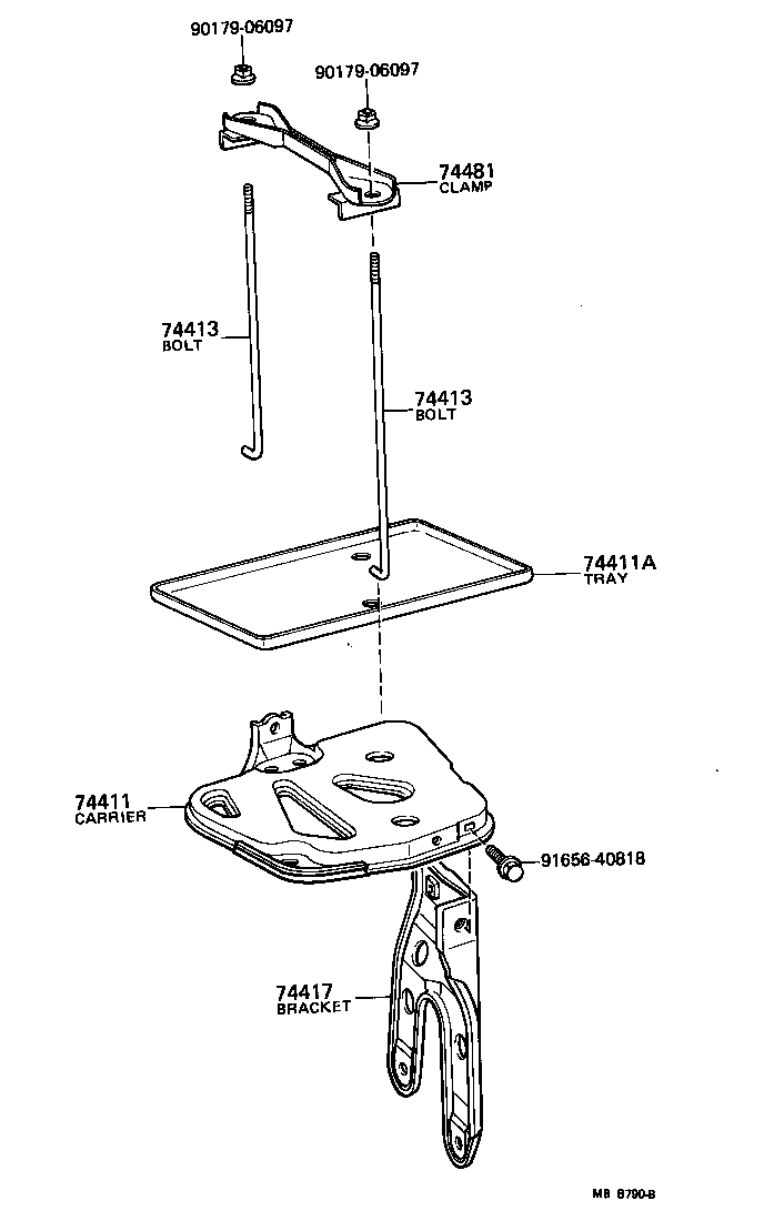 Toyota 74417-10022 BRACKET, BATTERY CARRIER