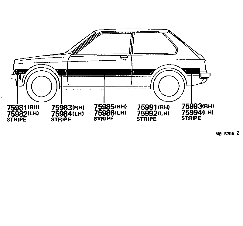 75984-10040 STRIPE, FRONT FENDER, LH NO.2 product image