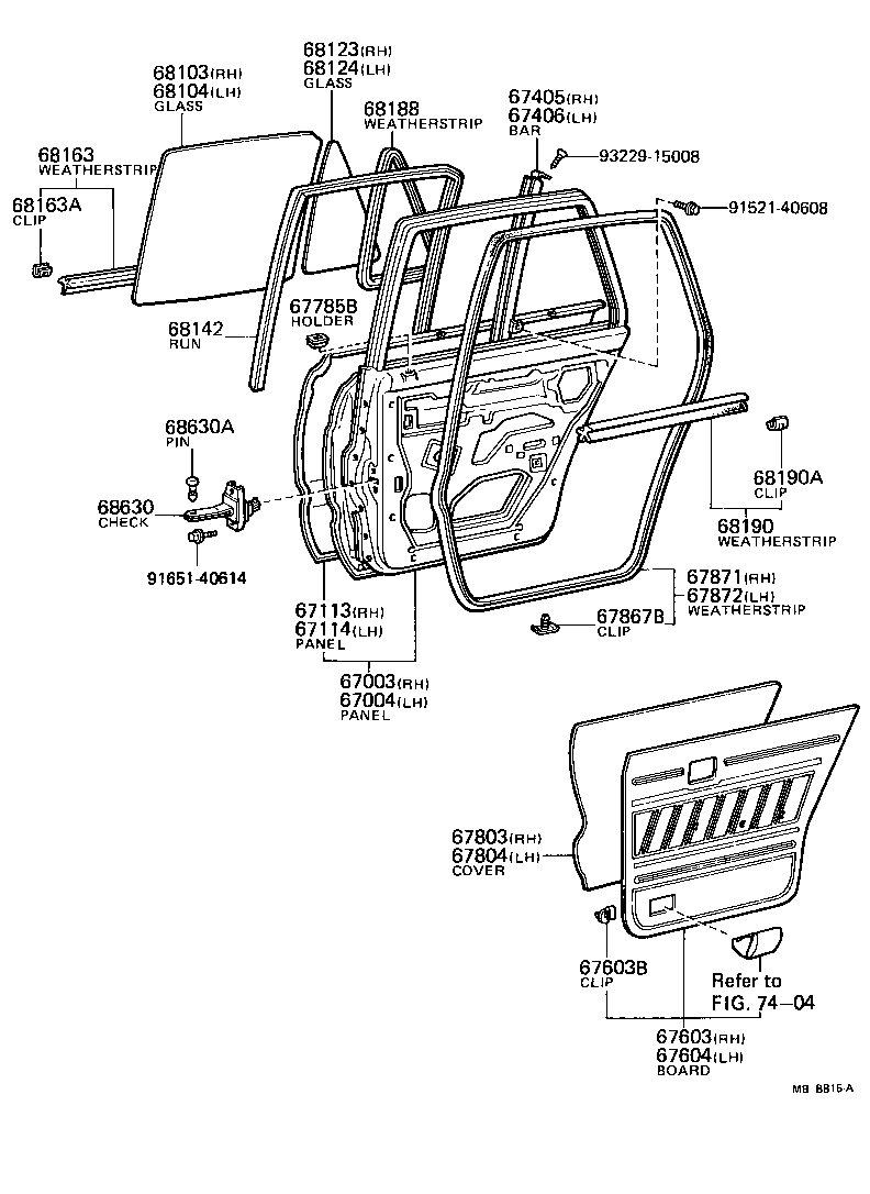 Toyota 67004-16020 PANEL SUB-ASSY, REAR DOOR, LH