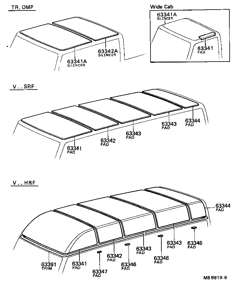 63344-92606 PAD, ROOF SILENCER, NO.4 product image
