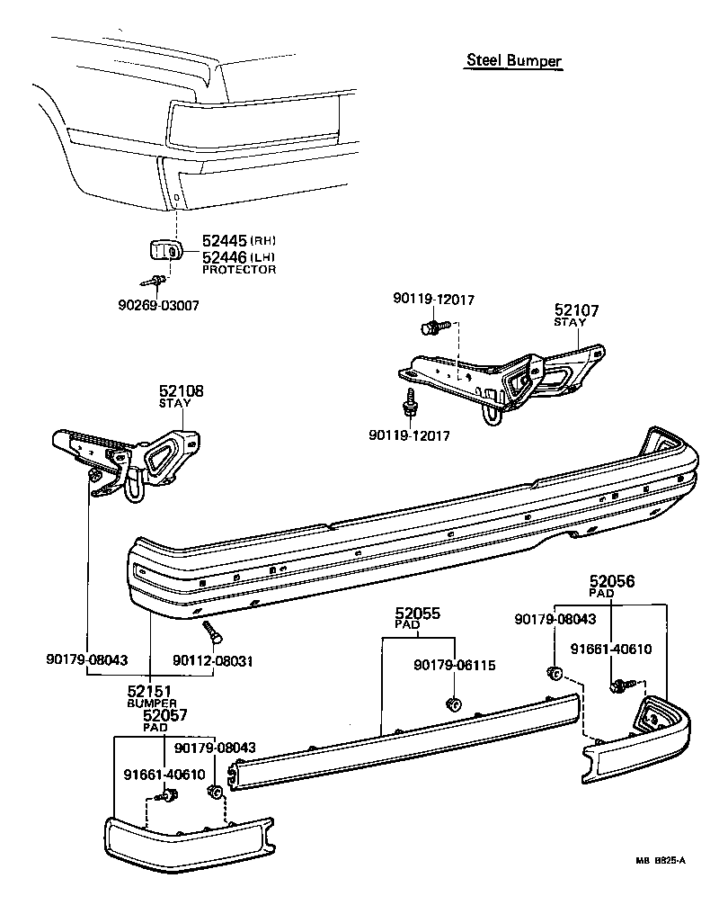 52016-30030 STAY SUB-ASSY, REAR BUMPER, LH product image