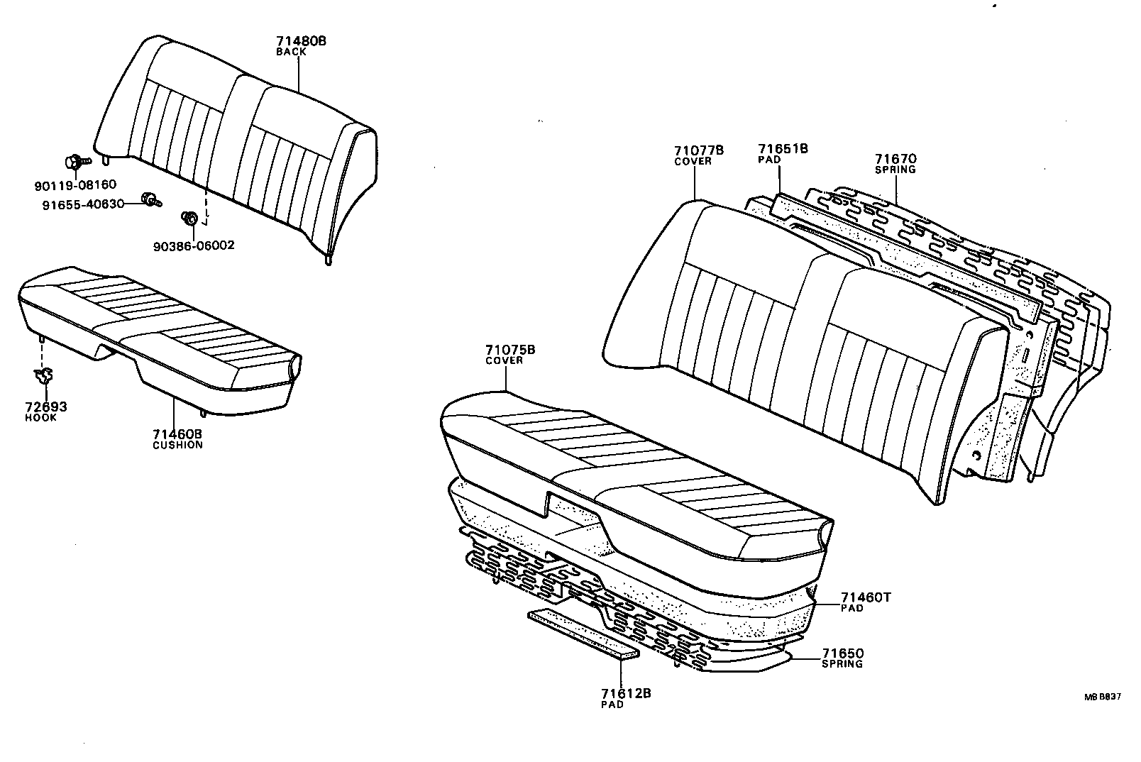 71015-95504 SPRING ASSY, REAR SEAT CUSHION product image