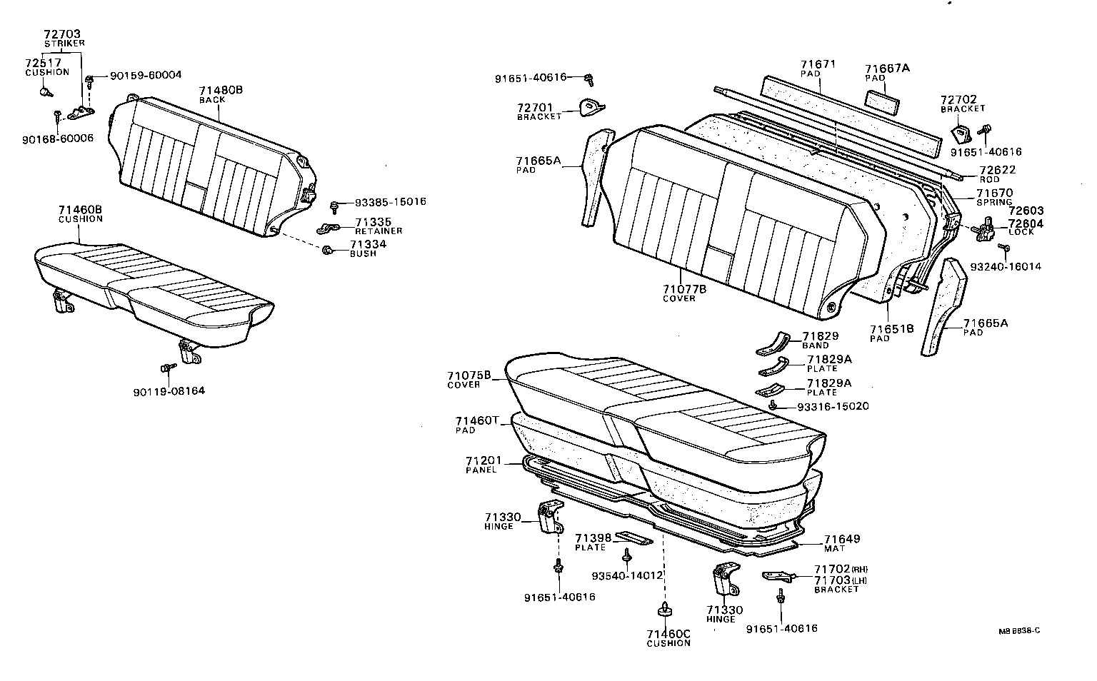 71015-95504 SPRING ASSY, REAR SEAT CUSHION product image