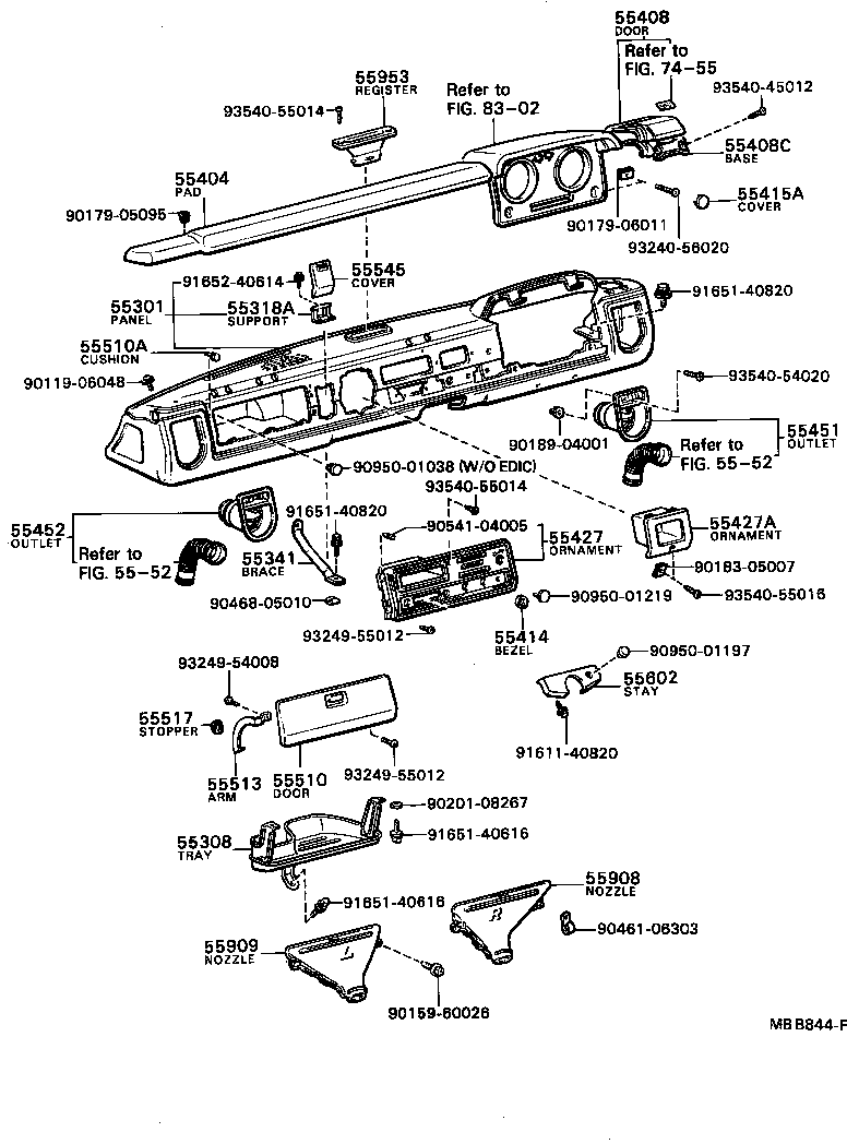 55401-95405 SAFETY PAD SUB-ASSY, INSTRUMENT PANEL, UPPER product image