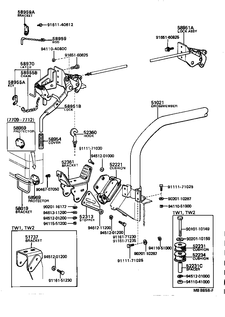 51708-36040 BRACKET, TORSION BAR, RH product image