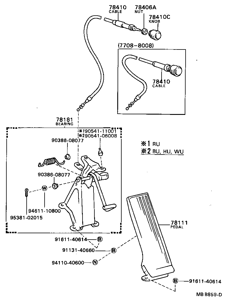74772-95408 HOLDER, STOP AND THROTTLE WIRE product image