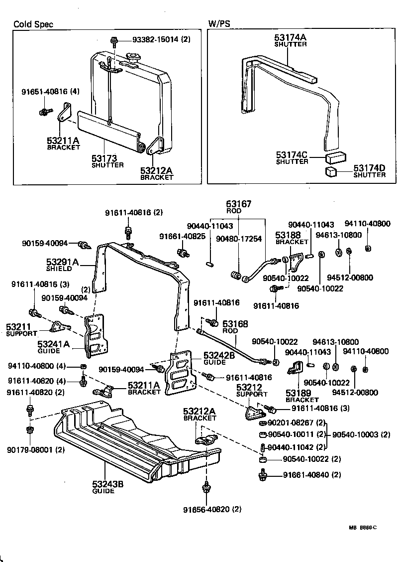 53212-25030 SUPPORT, RADIATOR, LH product image