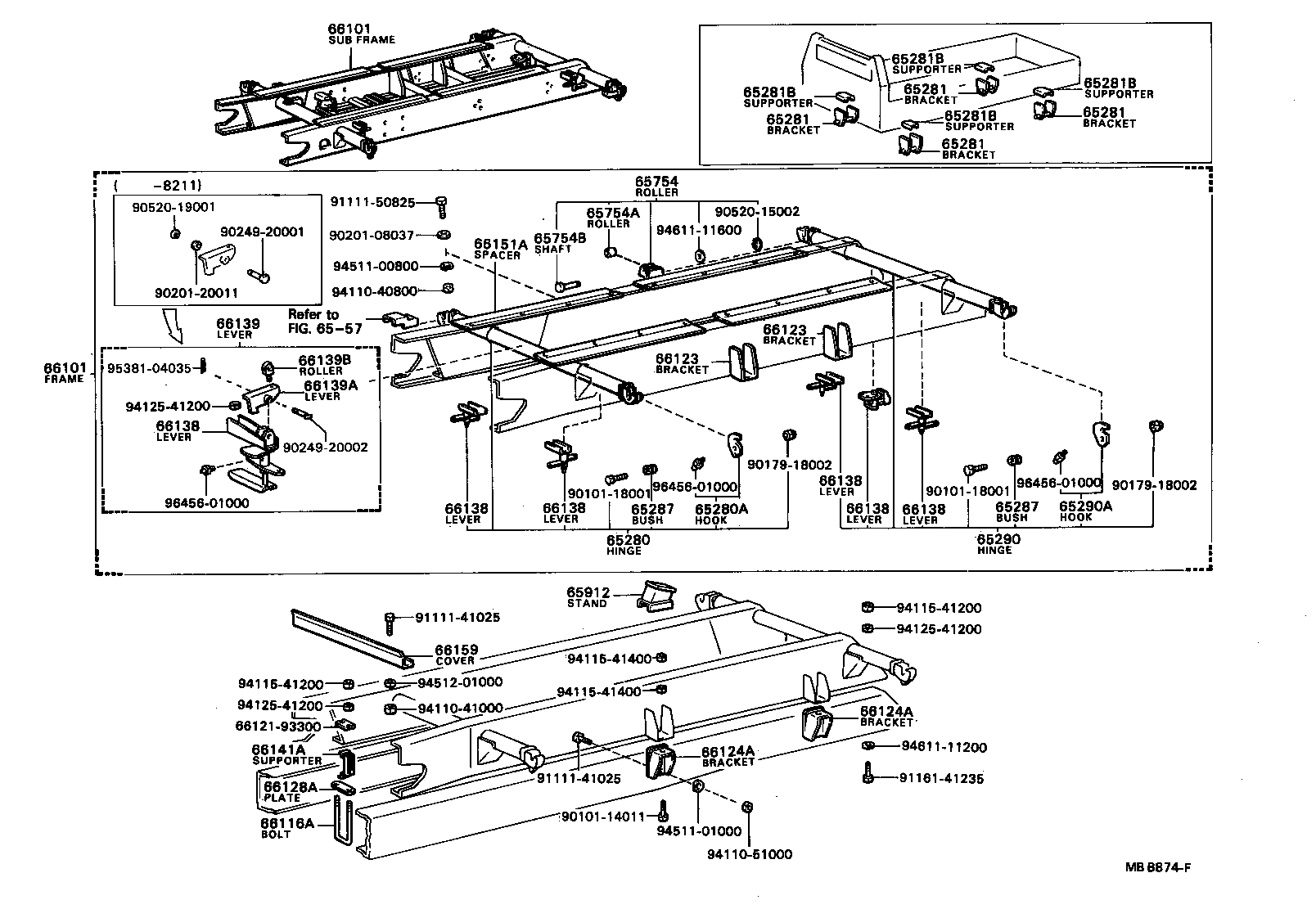 65281-93300 BRACKET, BEZEL HINGE product image
