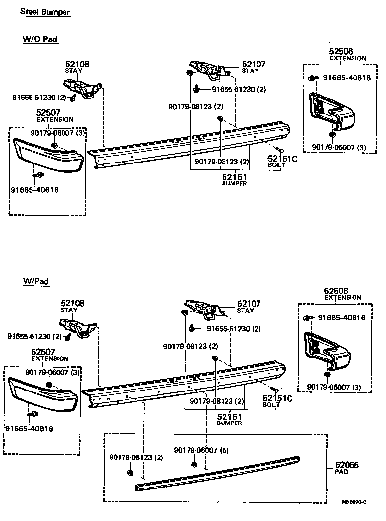 52159-22110-18 COVER, REAR BUMPER product image