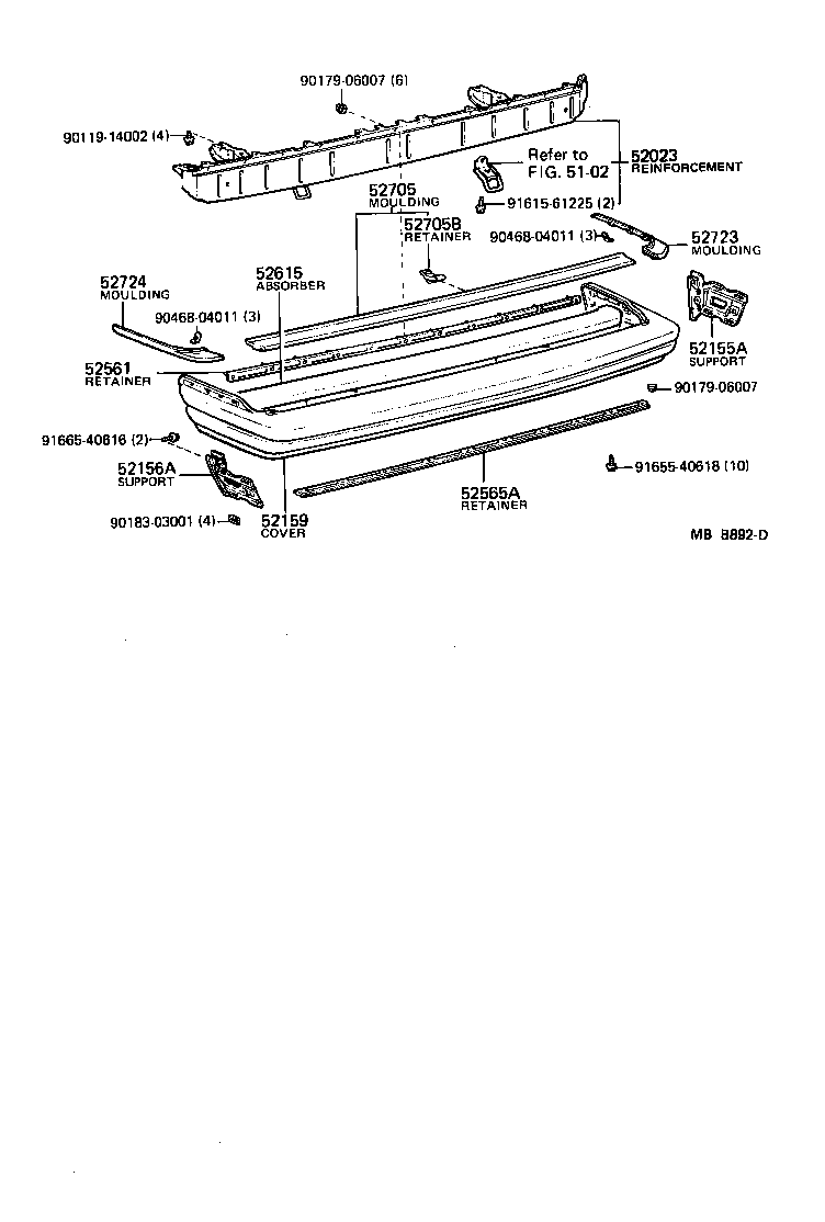 52159-22900 COVER, REAR BUMPER product image