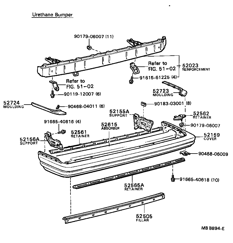 52016-22010 STAY SUB-ASSY, REAR BUMPER, LH product image