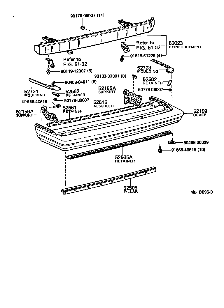 52159-22900 COVER, REAR BUMPER product image