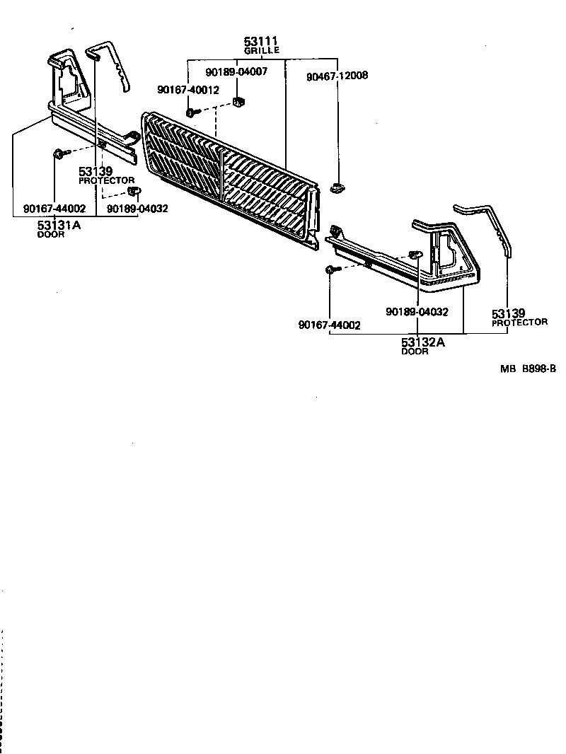 Toyota 53100-29155 GRILLE, RADIATOR