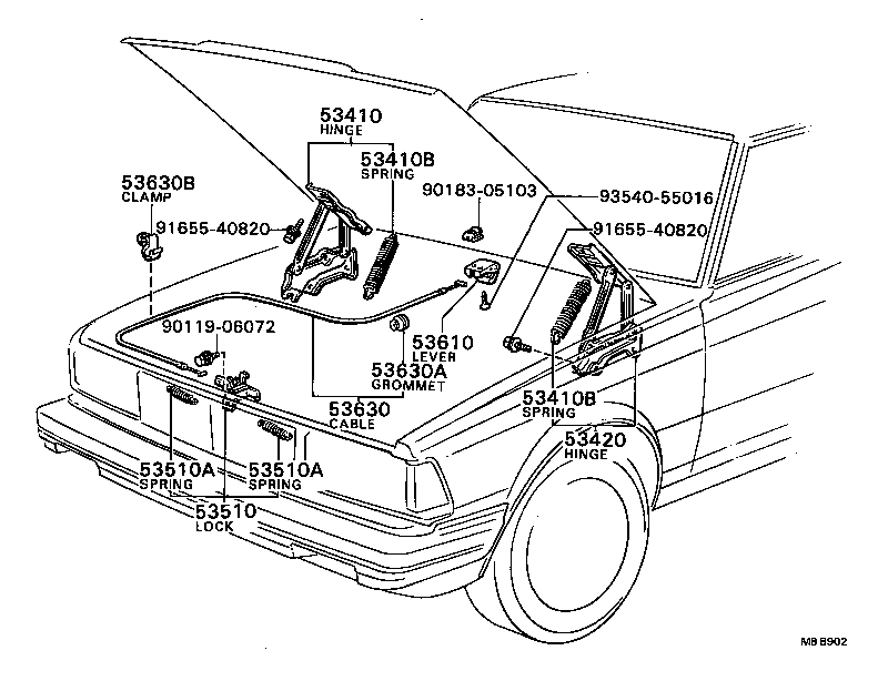 53510-22110 LOCK ASSY, HOOD product image