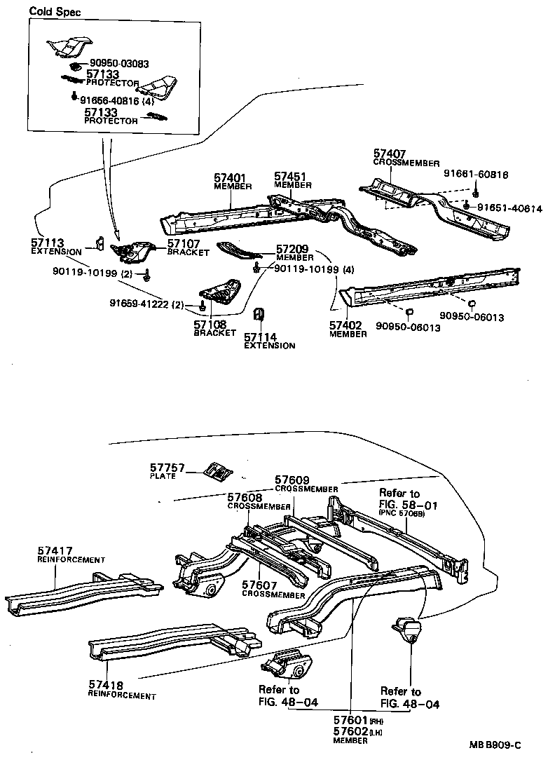 57255-22150 MEMBER SUB-ASSY, ENGINE REAR SUPPORT product image