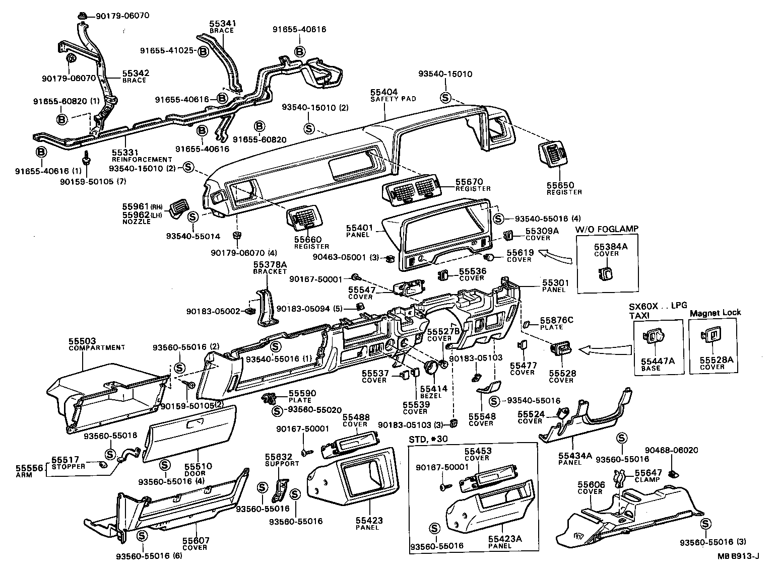 55309-22010 BRACE, INSTRUMENT PANEL TO FLOOR product image