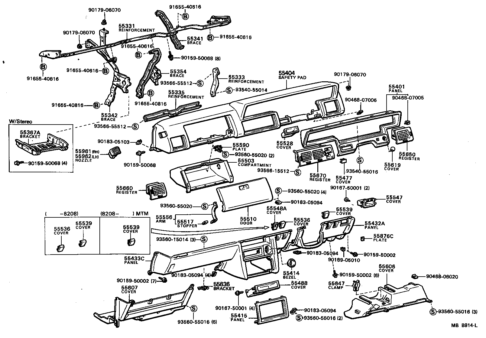 55309-22010 BRACE, INSTRUMENT PANEL TO FLOOR product image