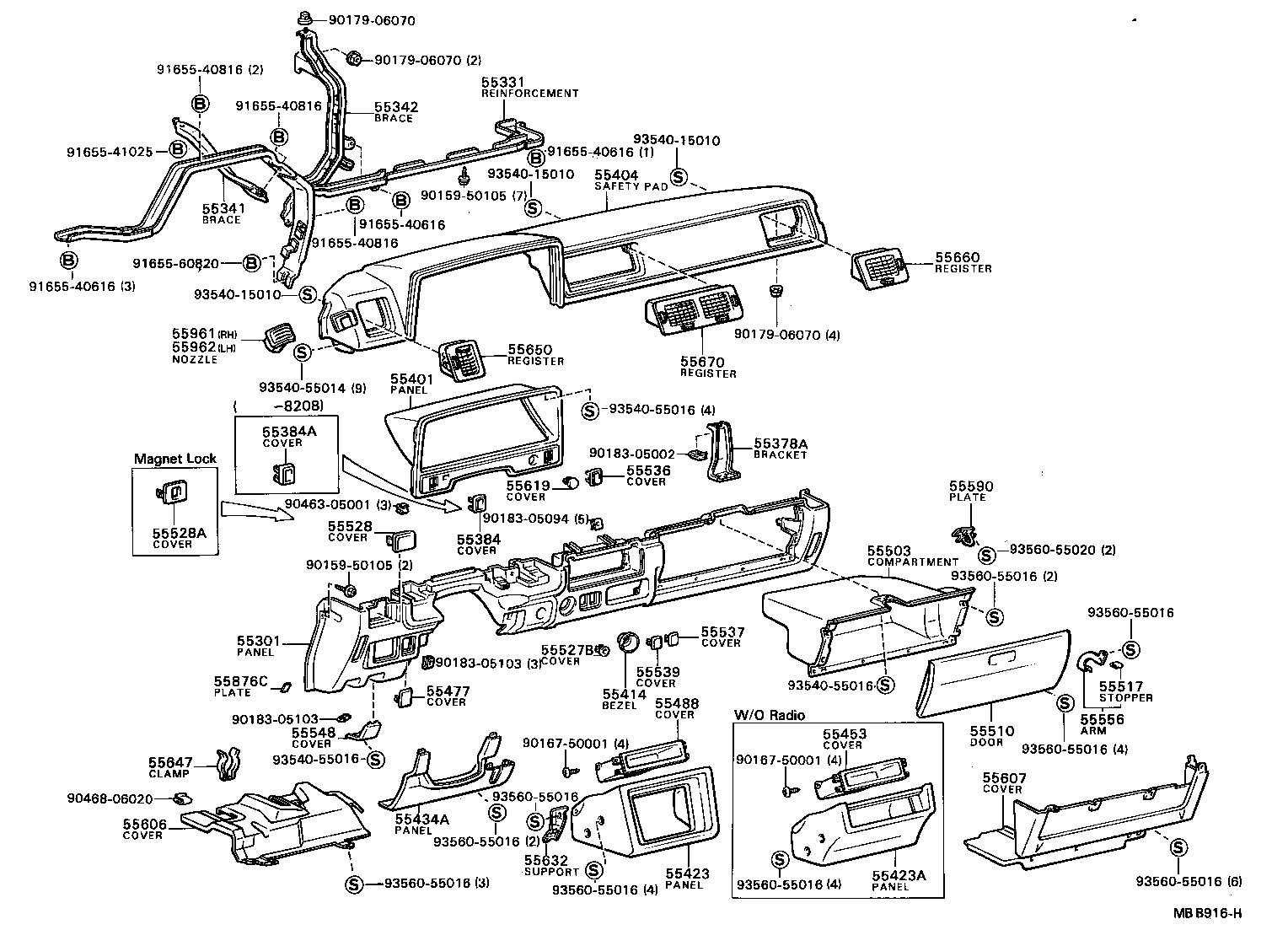 55341-22040 BRACE, INSTRUMENT PANEL, NO.1 product image