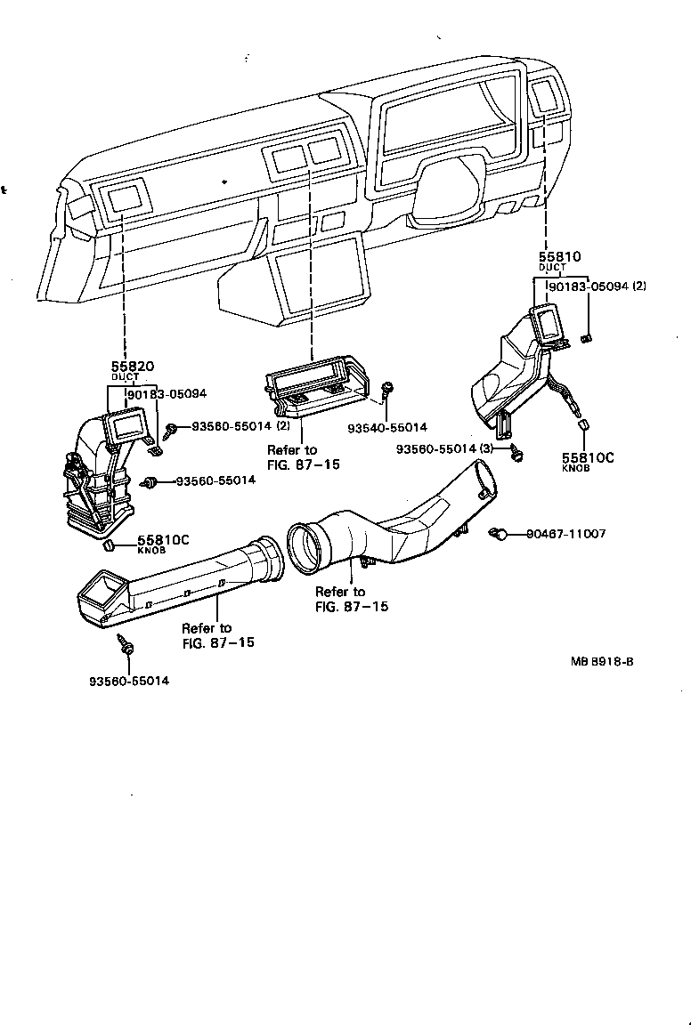 55084-22020 DUCT ASSY, SIDE VENTILATOR, RH product image