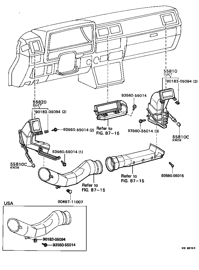 Toyota 55084-22030 DUCT ASSY, SIDE VENTILATOR, LH