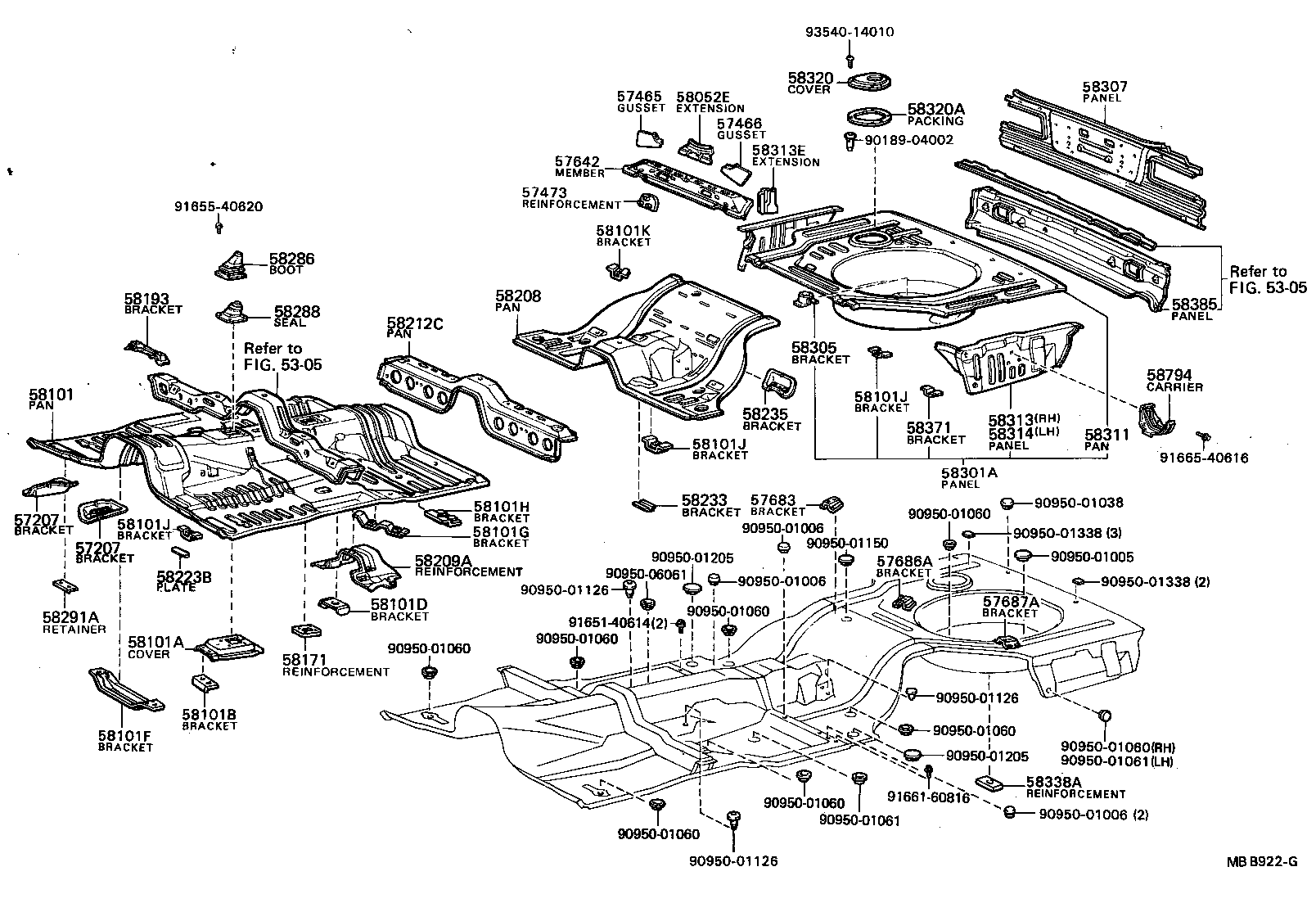 57064-22010 BRACKET, FUEL TANK MOUNTING, REAR LH product image