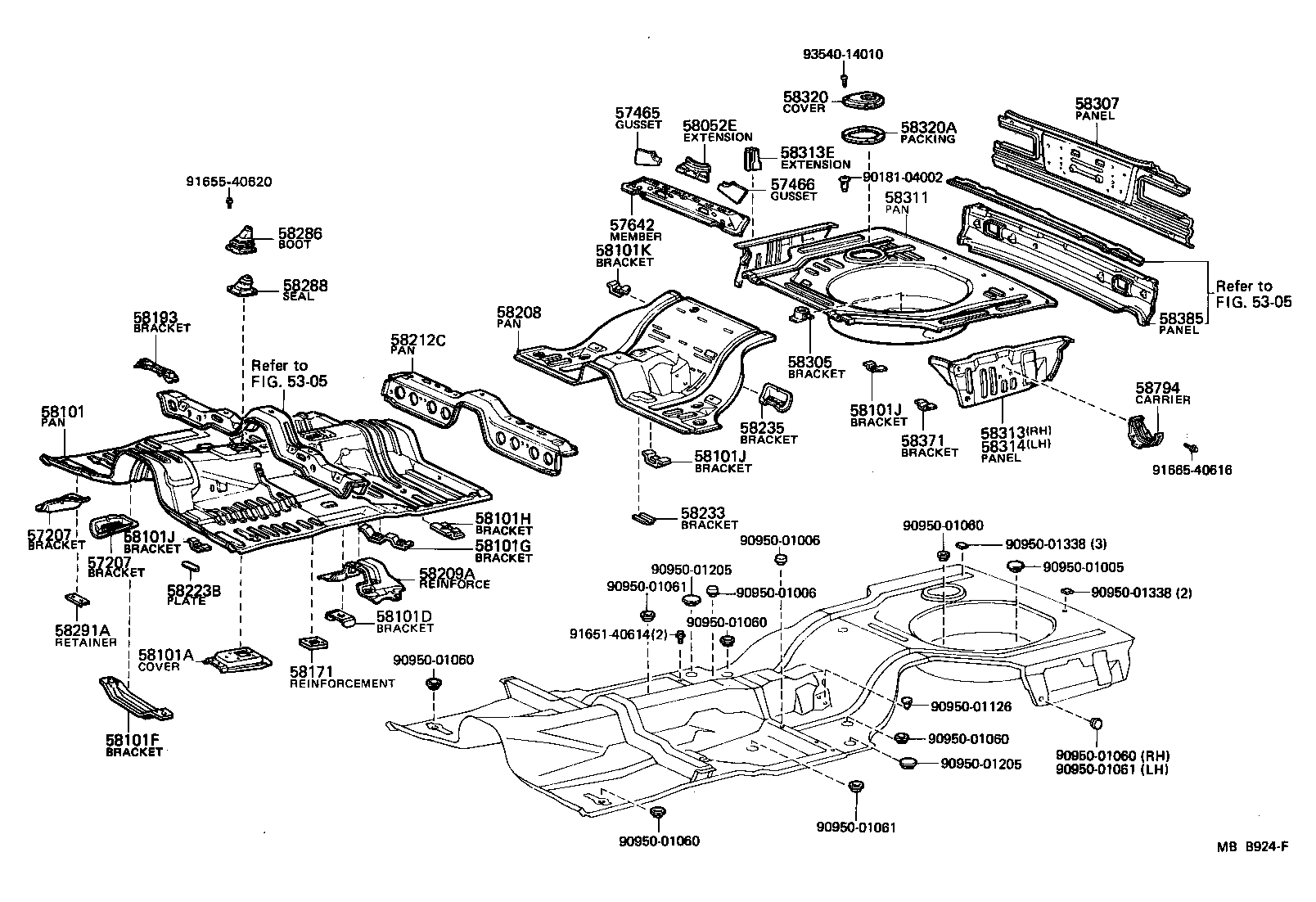 Toyota 57068-91602 MEMBER SUB-ASSY, REAR FLOOR REAR CROSS, INNER