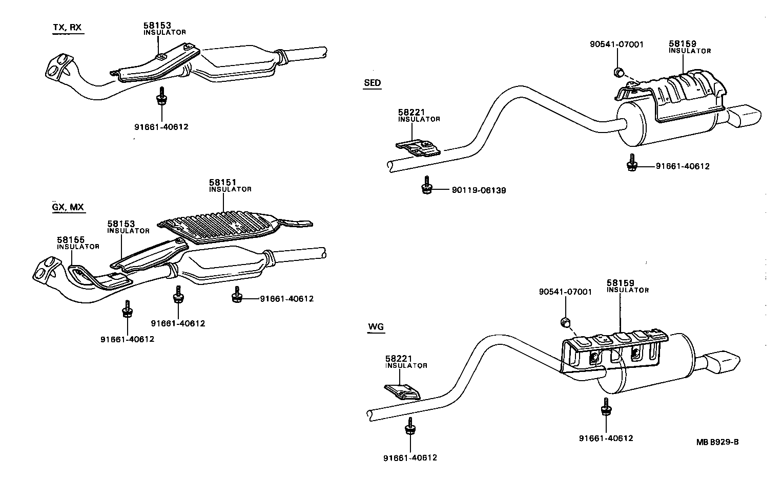 58327-91602 INSULATOR, MAIN MAFFLAR HEAT product image
