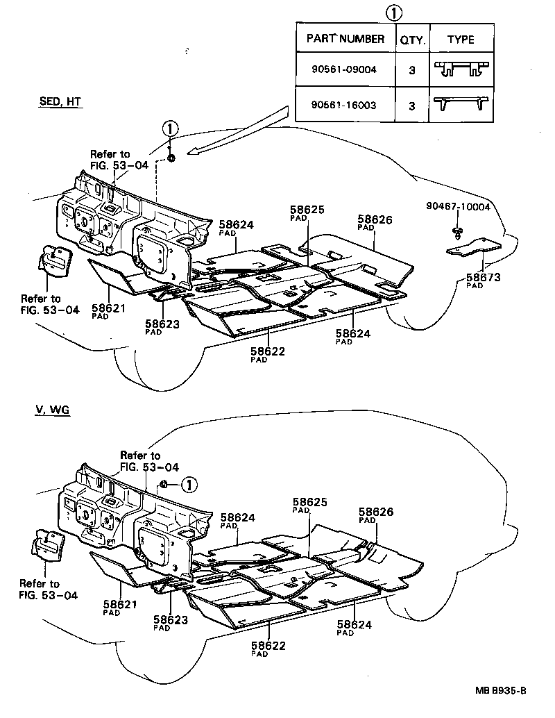 58621-22030 PAD, FLOOR SILENCER, FRONT LH product image