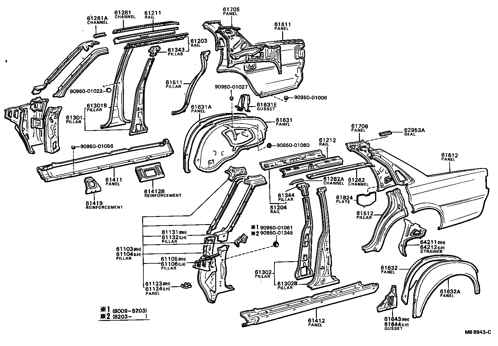 61601-22941 PANEL, QUARTER, RH product image