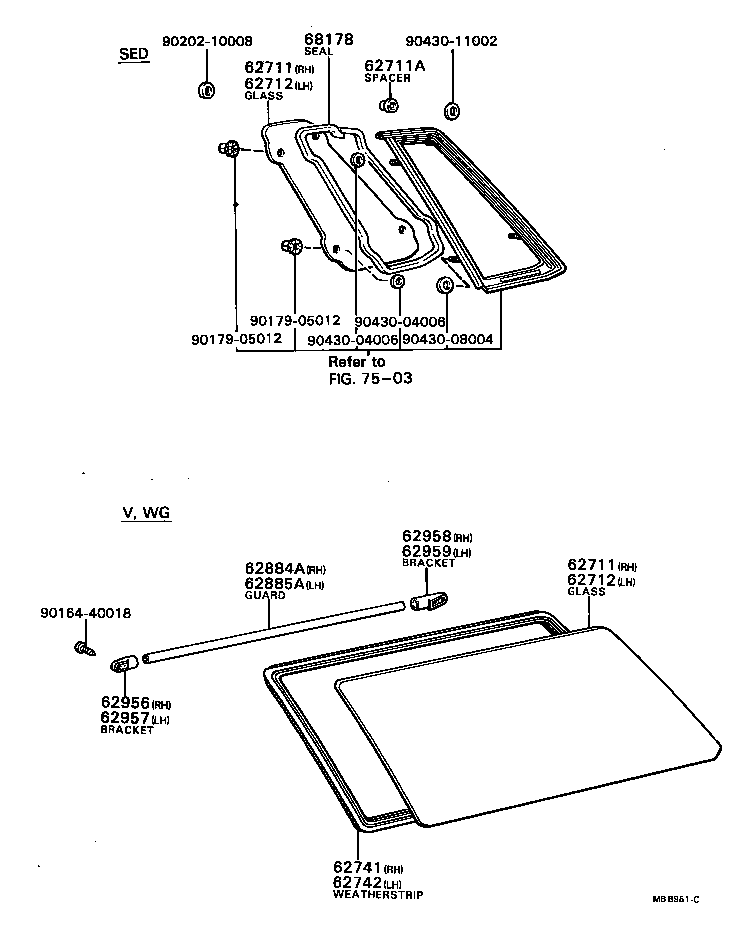 62881-91601 BRACKET, GUARD PIPE QUARTER WINDOW, REAR RH product image
