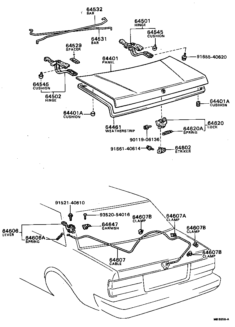 64461-22110 WEATHERSTRIP, LUGGAGE COMPARTMENT DOOR product image