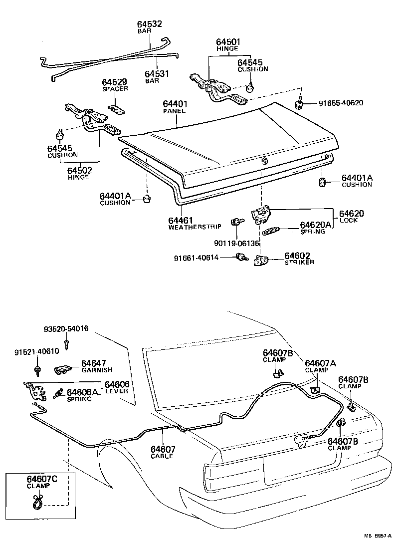 Toyota 90541-09017 CUSHION(FOR LUGGAGE COMPARTMENT DOOR PANEL)