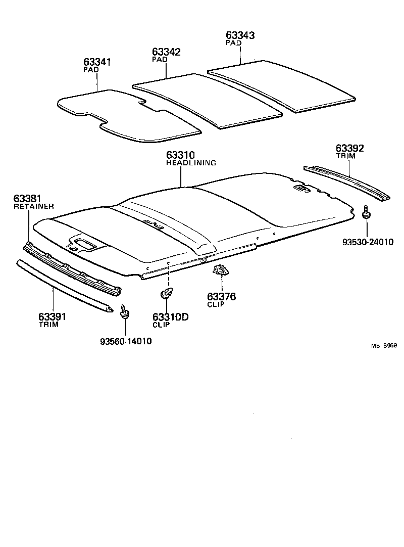 63310-22210-06 HEADLINING ASSY, ROOF product image