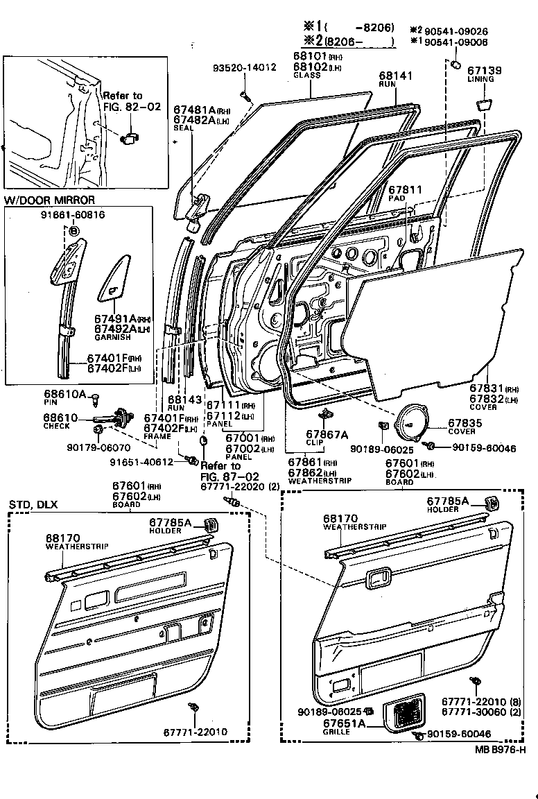 67862-22091 WEATHERSTRIP, FRONT DOOR, LH product image