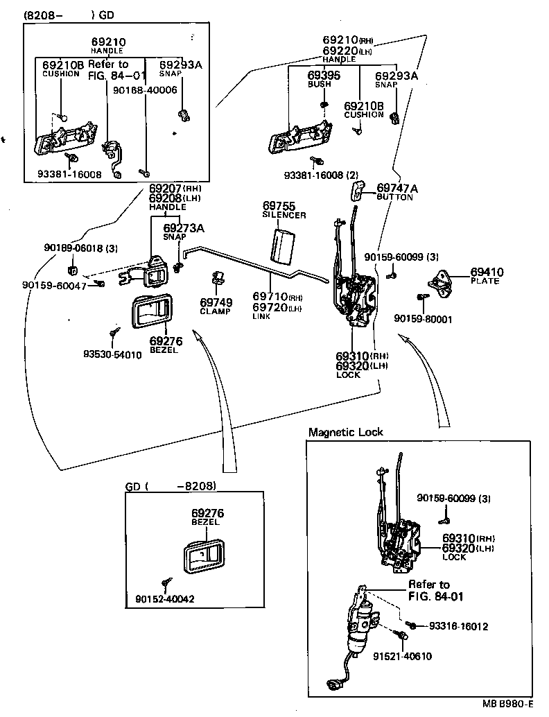 69320-22090 LOCK ASSY, FRONT DOOR, LH product image