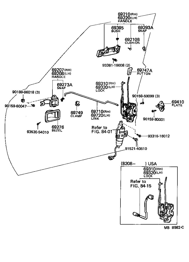 Toyota 69210-22040 HANDLE ASSY, FRONT DOOR, OUTSIDE RH