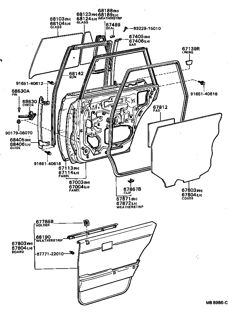 67003-22130 PANEL SUB-ASSY, REAR DOOR, RH product image